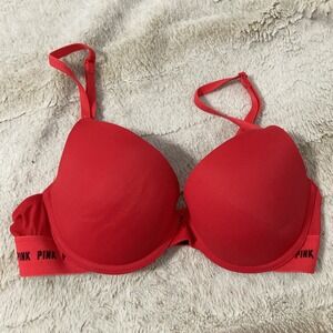 Pink by Victoria's Secret Women's Red "Wear Everywhere push-up" Bra - SZ 34C